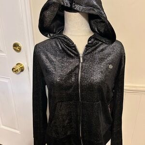 New With Tags Woman’s 2 Pc Juicy Couture Black Velour Tracksuit X-LARGE